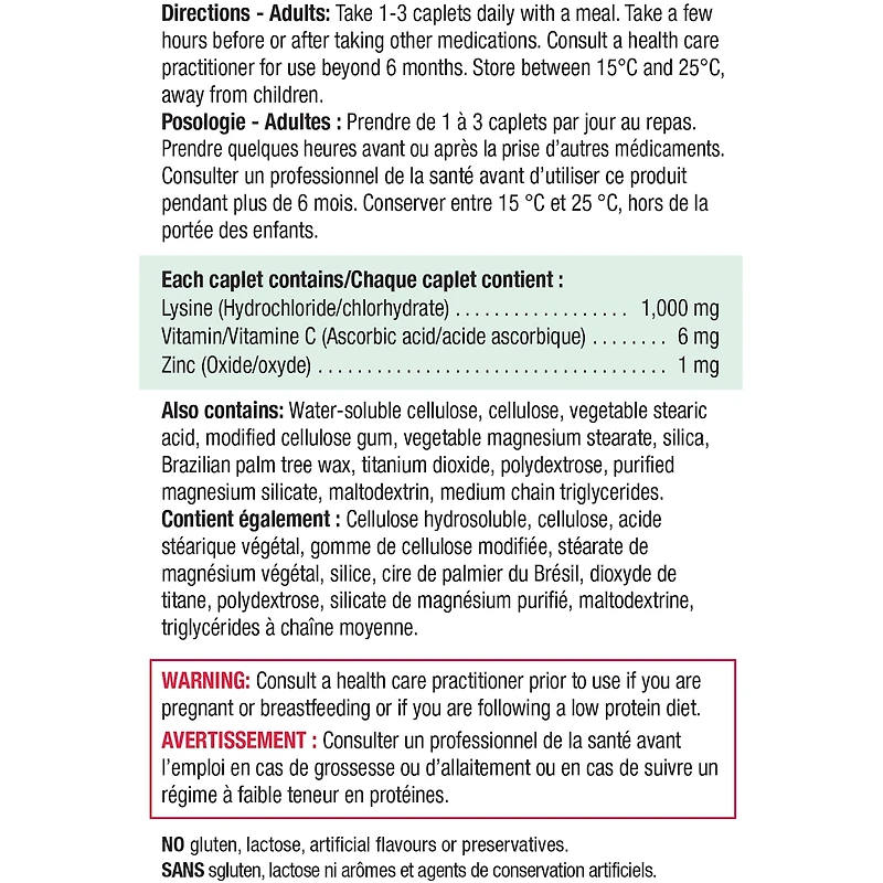 Lysine + Zinc & Vitamin C 1000mg