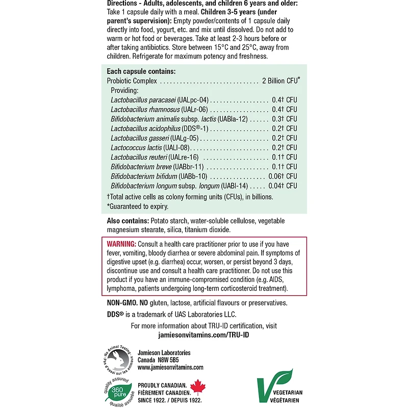 Super Souche Acidophilus - 2 Milliards de Cellules Actives
