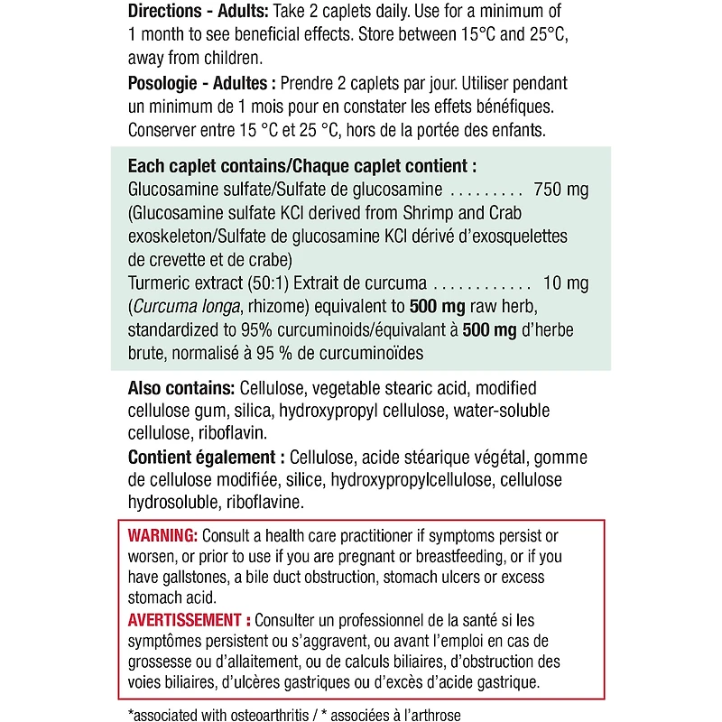 Complexe de glucosamine et de curcuma
