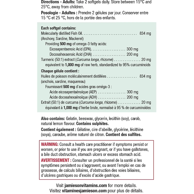 Oméga-et curcuma - Sans arrière-goût de poisson