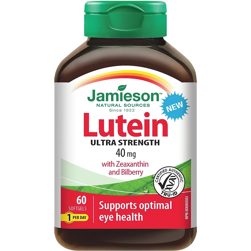 Lutéine 40 mg Avec Zéaxanthine et Myrtille