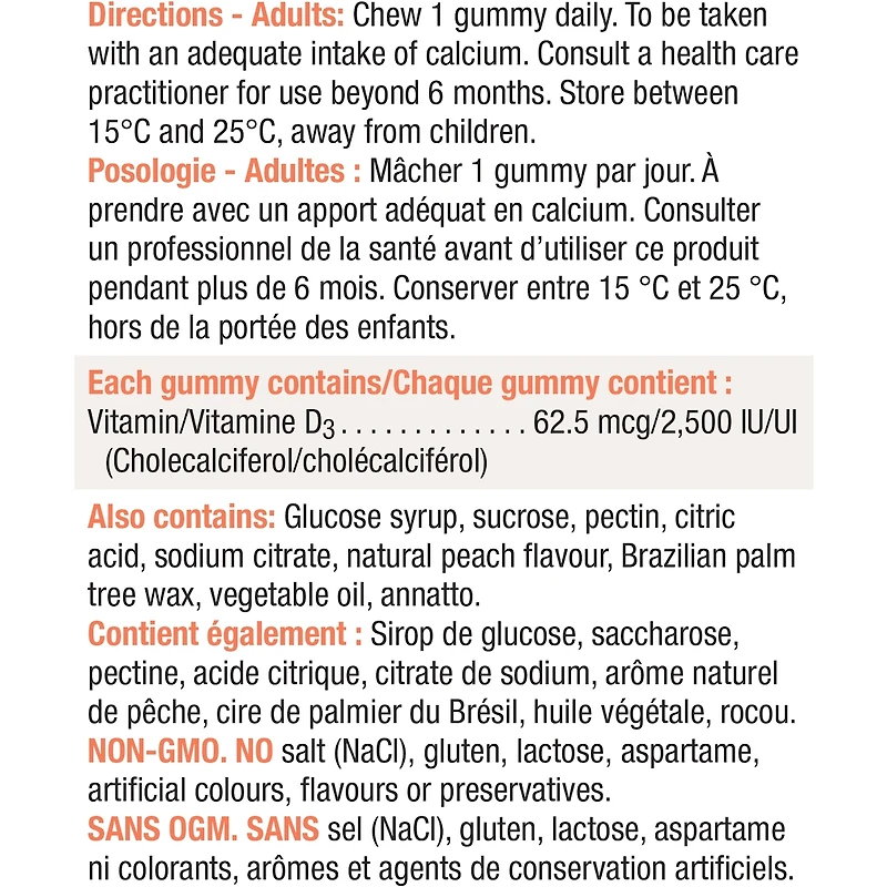 Gummies de Vitamine D 2500 UI