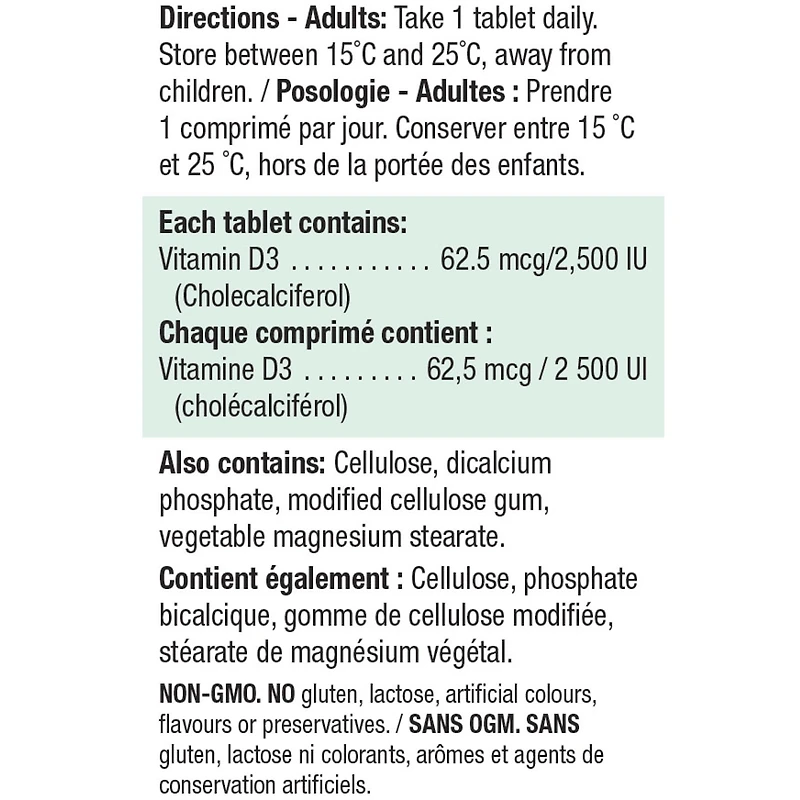 Jamieson Vitamine D3 2500 UI
