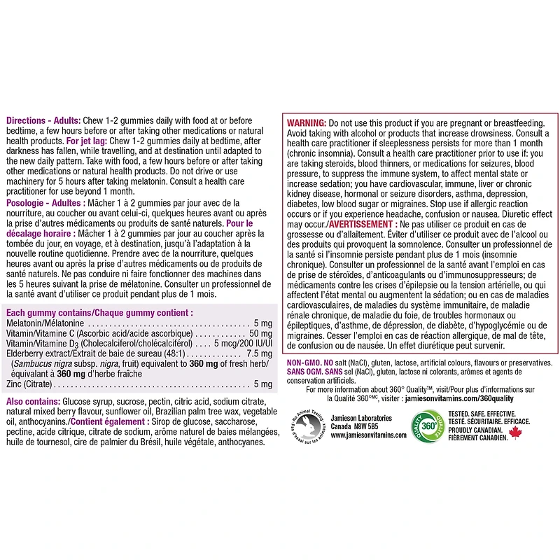 Mélatonine + Soutien Immunitaire Gummies