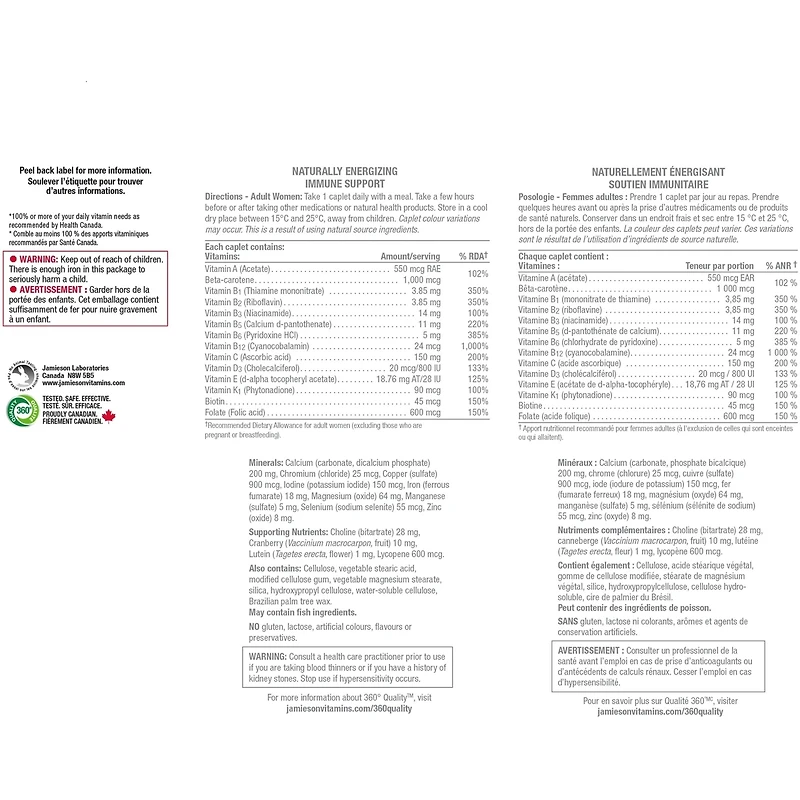 Multivitamine complète à 100 % pour femmes 115 ct