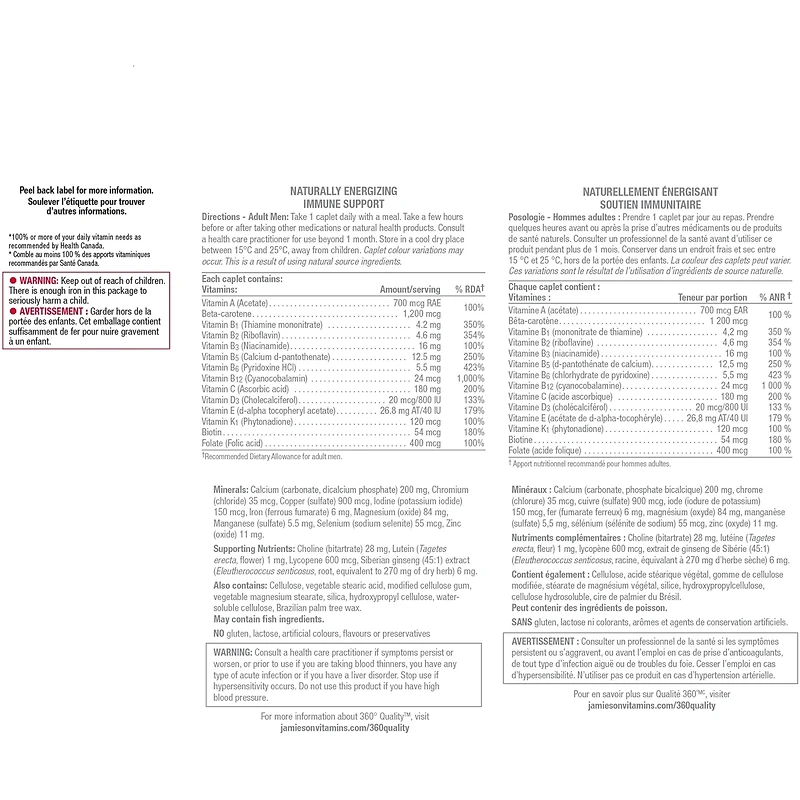 Multivitamine complète à 100 % pour hommes 115 ct