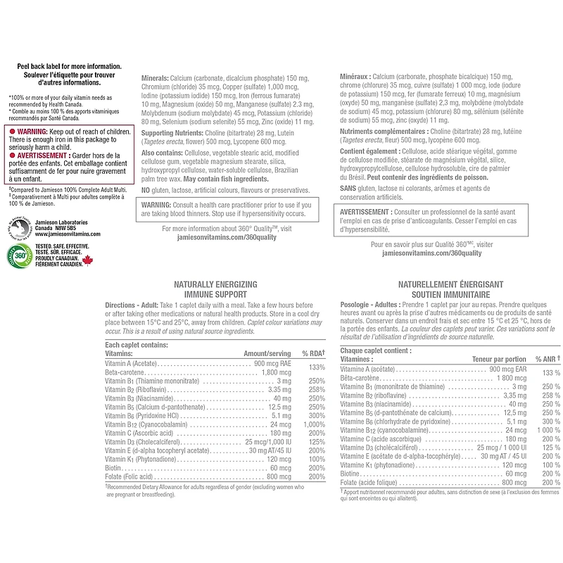 Multivitamine complète à 100 % Max Force 115 ct