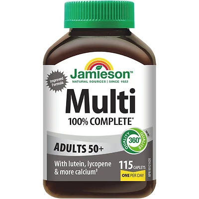 Multivitamine complète à 100 % pour adultes 50+ 115 ct