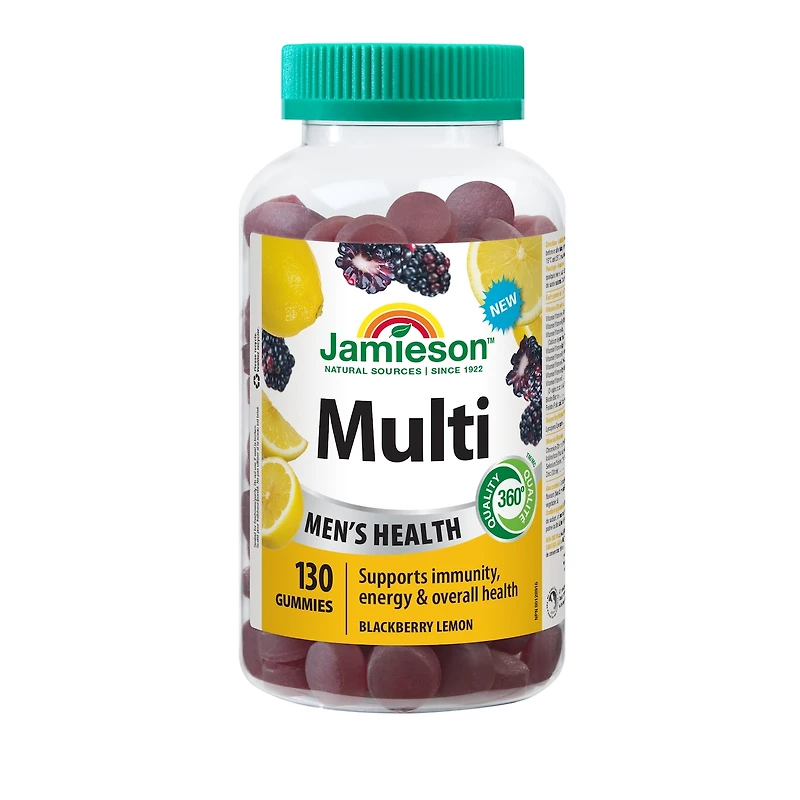 Jamieson multivitamine pour hommes gummies mûre citron, 130 compter