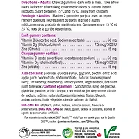 Zinc gummies avec vitamines C et D3