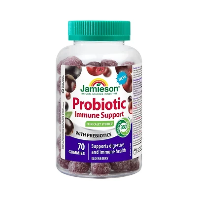 Jamieson Probiotique immunitaire gummies baie de sureau, 70 compter