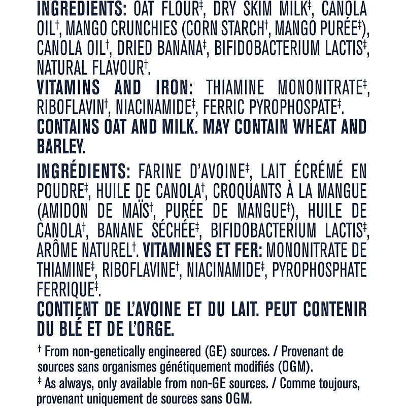 Céréales pour bébés GERBER Étape 3 Avoine avec banane et mangue