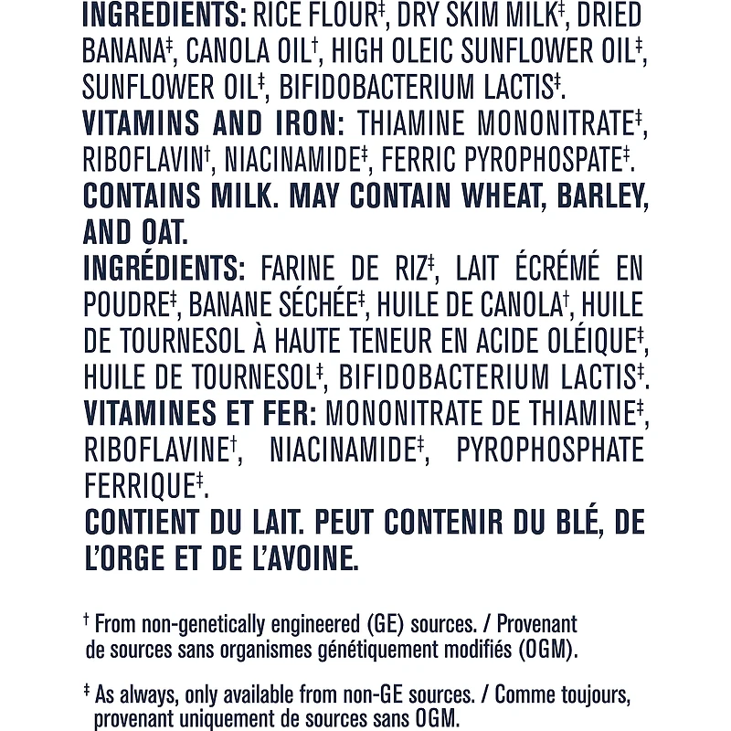 Céréales pour bébés Étape 2 Riz avec banane