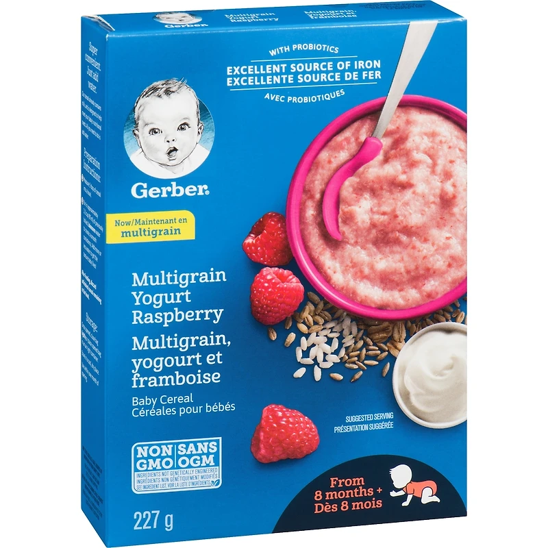 Céréales pour bébés Étape 3 Multigrains avec yogourt et framboise
