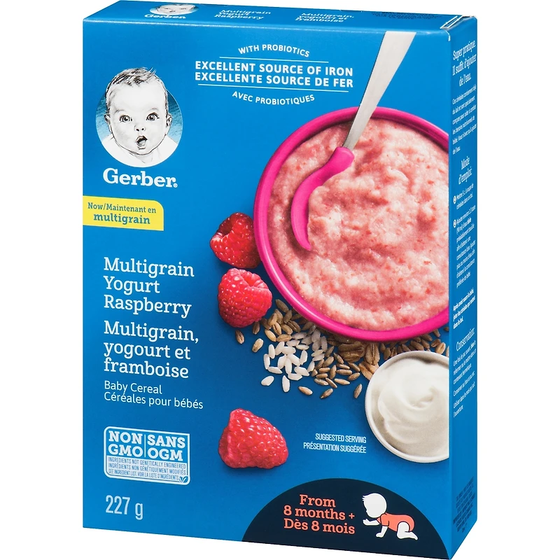 Céréales pour bébés Étape 3 Multigrains avec yogourt et framboise