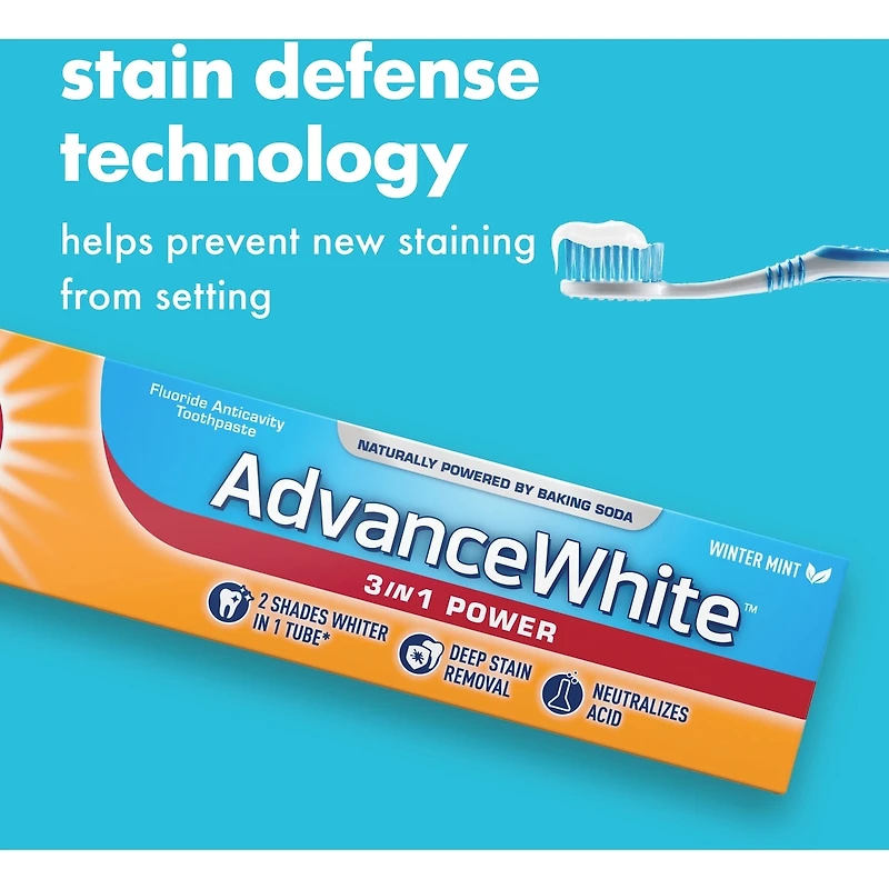 Advance White Dentifrice Anticarie au Fluorure Triple Action Menthe Fraîche