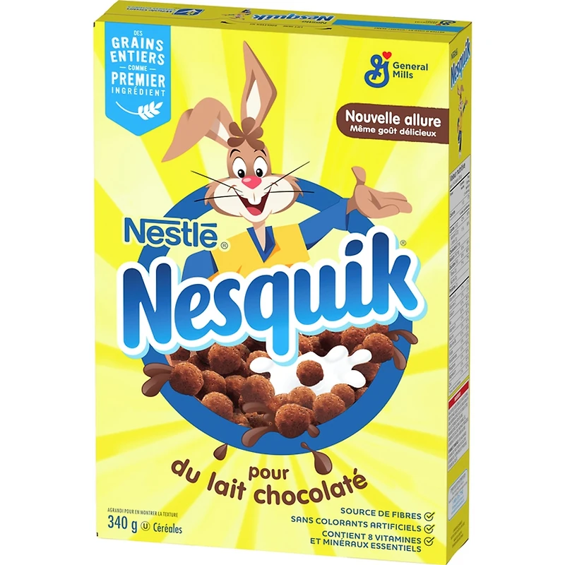 Nesquik Chocolate Breakfast Cereal, Whole Grains and Fibre