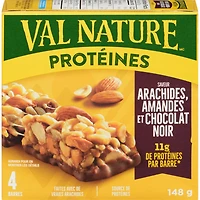 aux Protéines, Arachides, Amandes, et Chocolat Noir, 4 Barres