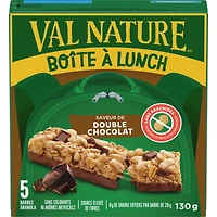 Val Nature Boîte à Lunch, Double Chocolat, Collation pour Enfants, 5 Barres