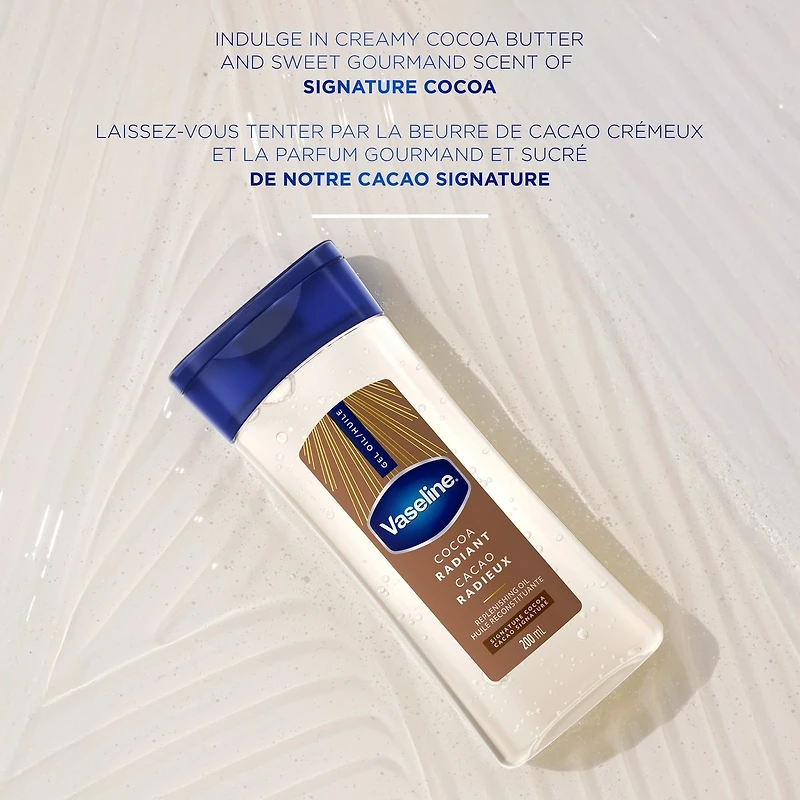 Intensive Care Cocoa Radiant Body Gel Oil for Glowing Skin Made with 100% Pure Cocoa Butter + Replenishing Oils