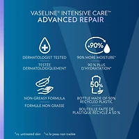 Vaseline Intensive Care Body Lotion deep moisturizer for dry skin Advanced Repair lightly scented with micro-droplets of Vaseline Jelly 600 ml