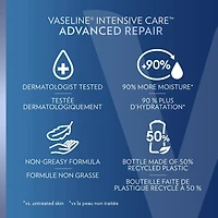 Vaseline Intensive Care Body Lotion for sensitive and dry skin Advanced Repair unscented, moisturizing body cream 600 ml