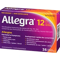 12 Hour Allergy Relief Tablets, 60 mg