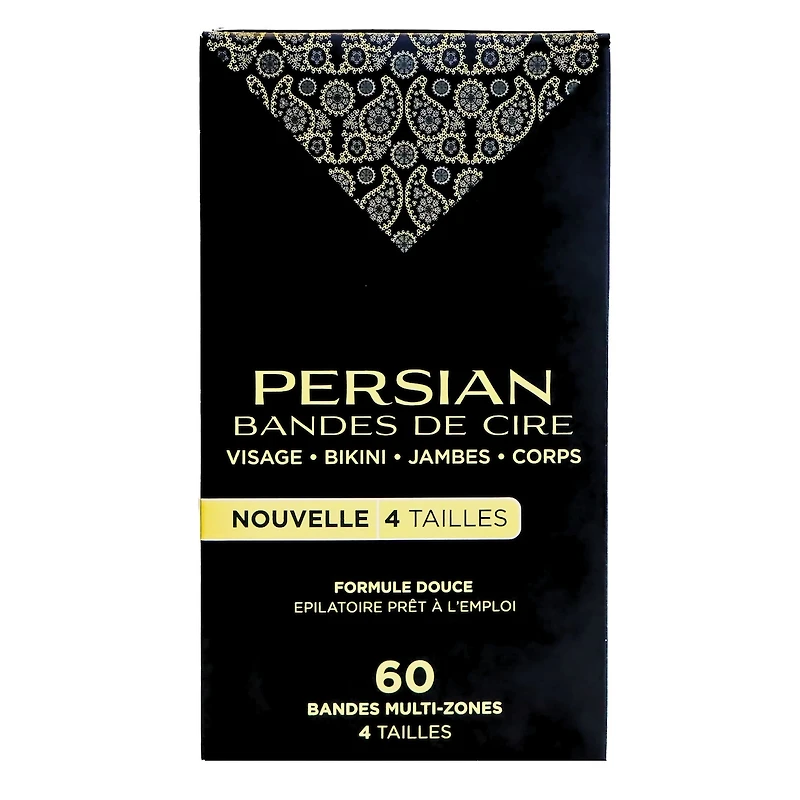 Bandes de cire persane multi-zones 4 tailles 60pc