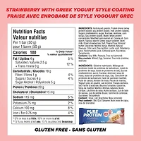 Pure Protein Bars, Strawberry with Greek Yogurt Style Coating,Gluten Free Snack Bar
