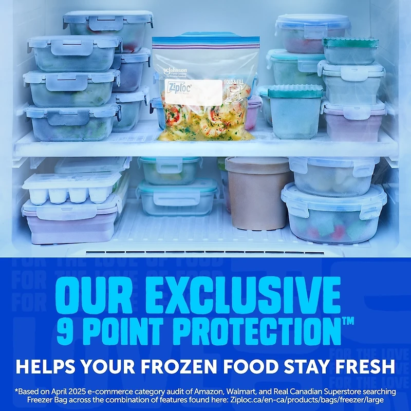 Sacs De Marque Ziploc® Grip`N Seal SUSO Congélation Grand