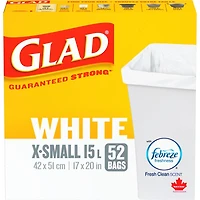 Kitchen Catchers White Garbage Bags - X-Small 15 Litres - Febreze Fresh Clean Scent