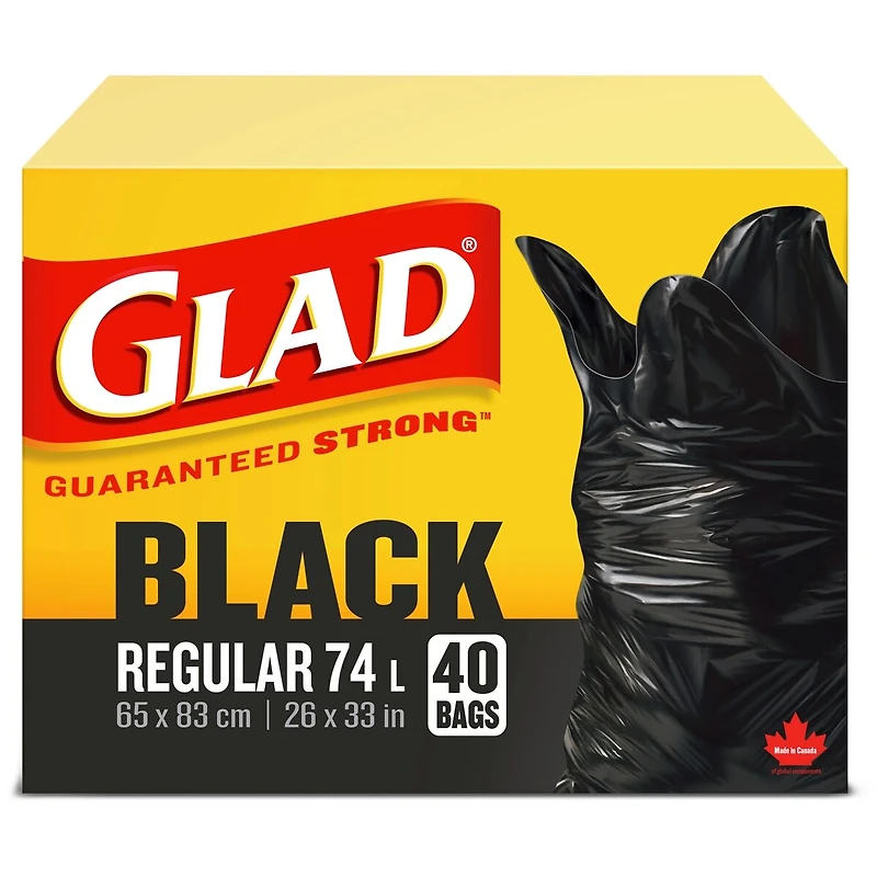 Black Garbage Bags - Regular 74 Litres