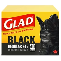 Black Garbage Bags - Regular 74 Litres