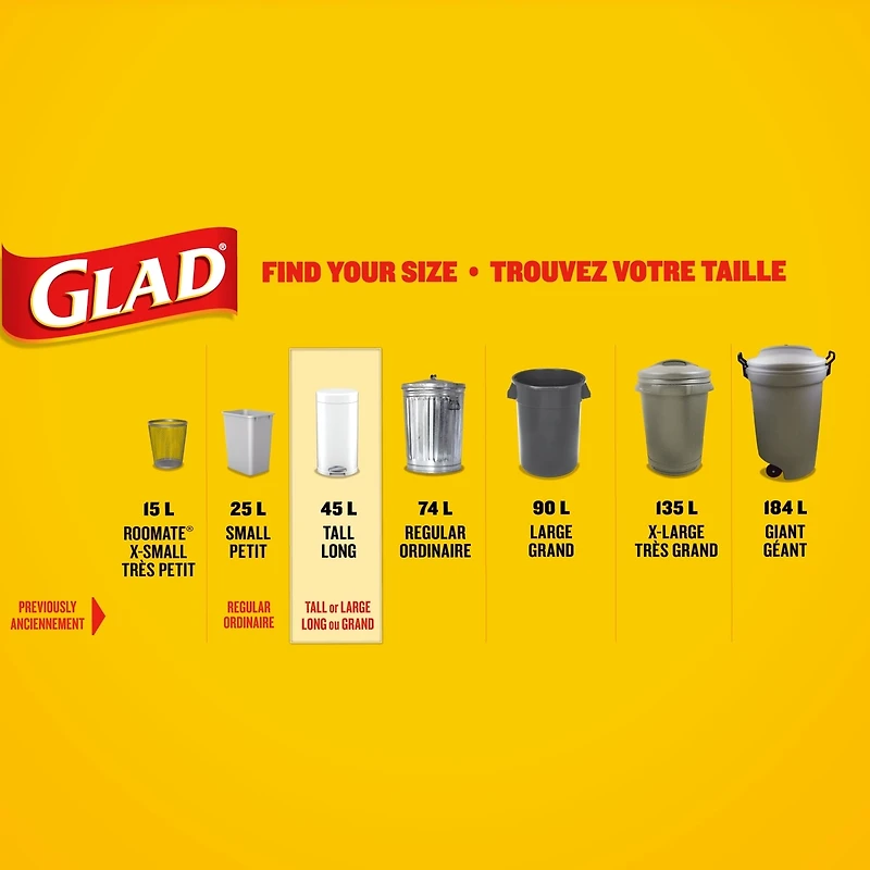 Bags White Tall 45 L