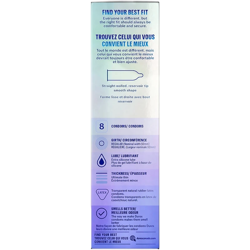 Condoms Durex Invisible extraminces et extralubrifiés