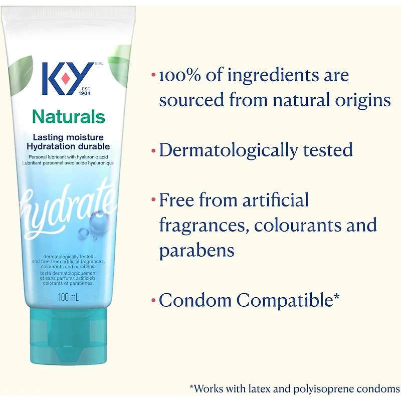 Lubrifiant personnel gel de K-Y Naturals Extra hydratant+