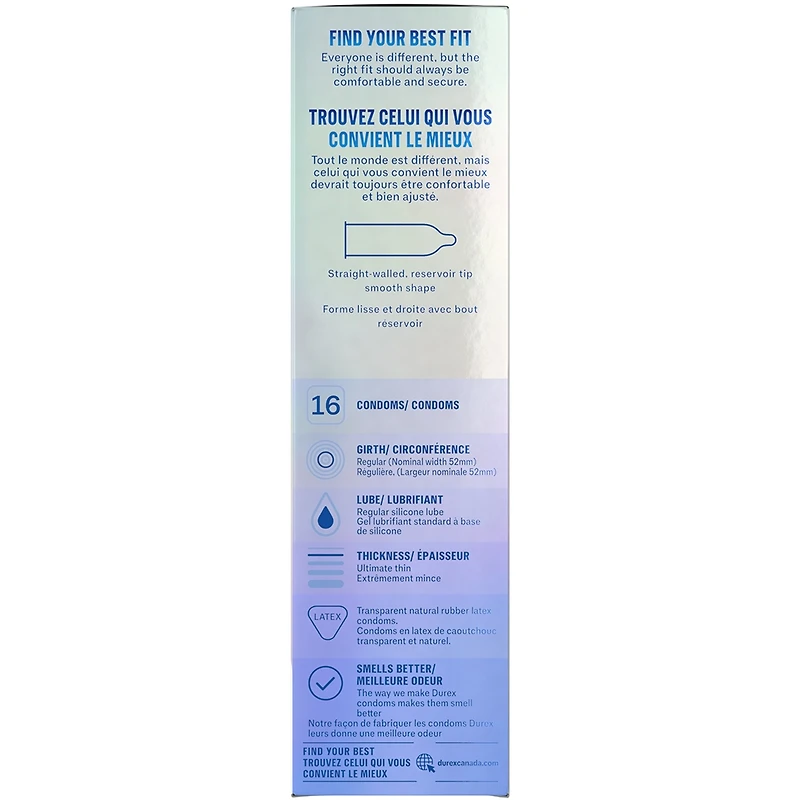 Condoms Durex Invisible extraminces sensibilité exceptionnelle