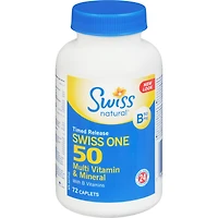 Swiss One 50 Multivitamines et minéraux Libération minutée   (72 Caplets)