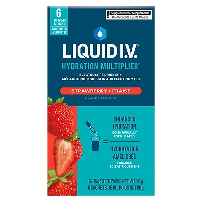 Liquid IV Mélange boisson électrolytes Fraise CT