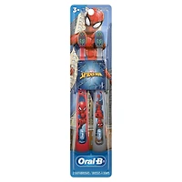 Kid's Manual Toothbrush featuring Marvel's Spiderman, Soft Bristles, for Children and Toddlers 3+, 2 count