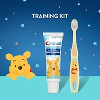 Trousse de dentifrice d’apprentissage sans fluorure mettant en vedette Winnie l’Ourson de Disney, Gel doux à la fraise et 1 brosse à dents