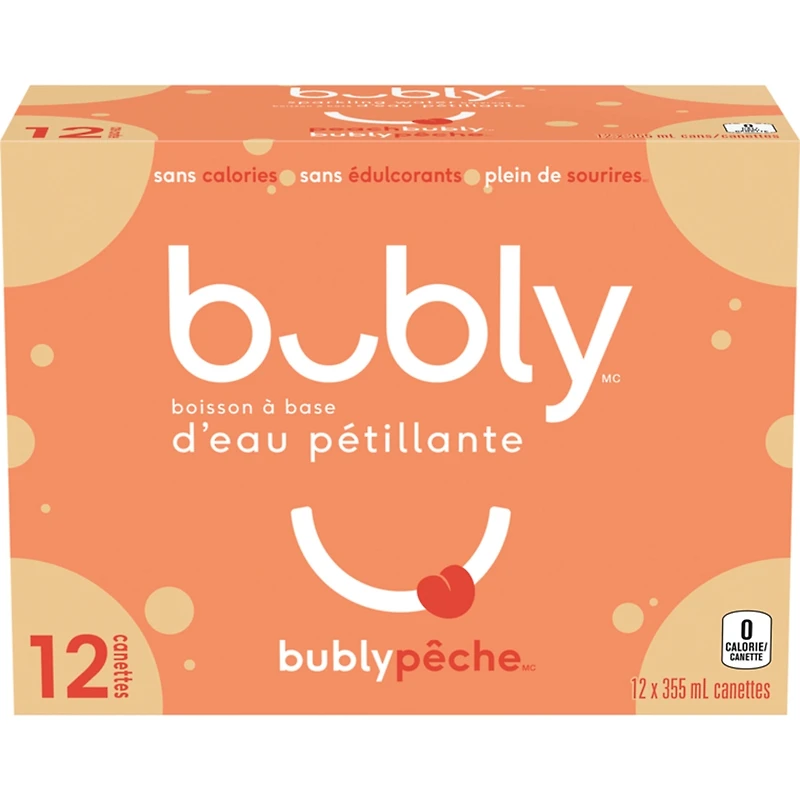 Boisson à base d’eau pétillante bubly pêche