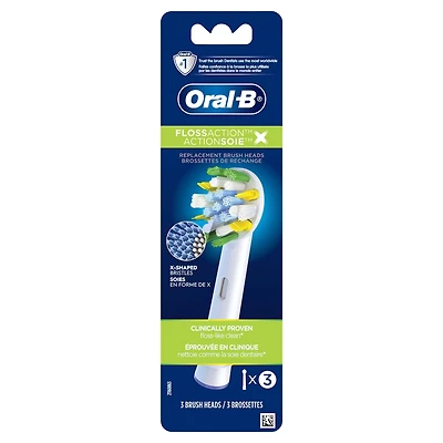 Brossettes de rechange Oral-B FlossAction pour brosse à dents électrique, 3 unités