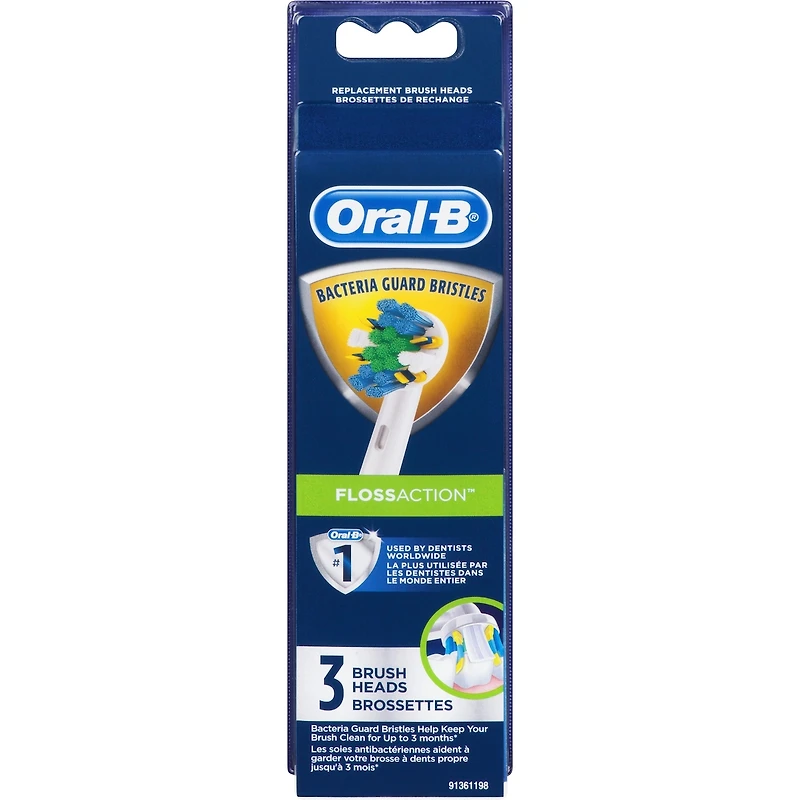 Brossettes de rechange Oral-B FlossAction pour brosse à dents électrique, 3 unités