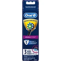 Brossettes de rechange Oral-B CrossAction pour brosse à dents électrique, noires, 3 unités