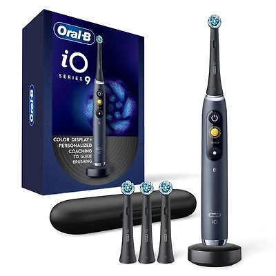 Oral-B iO Series 9 Electric Toothbrush with 4 Brush Heads, Black Onyx