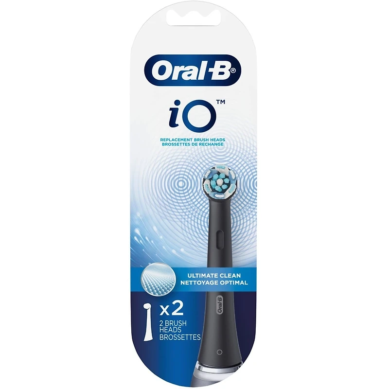 Brossettes de rechange Nettoyage optimal pour brosse à dents Oral-B iO, Noires, 2 unités