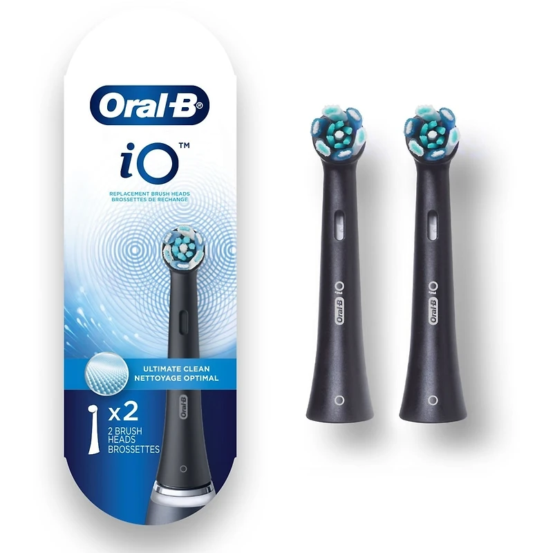 Brossettes de rechange Nettoyage optimal pour brosse à dents Oral-B iO, Noires, 2 unités