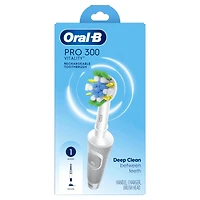 Brosse à dents électrique Oral-B Pro 300 Vitality avec (1) brossette, rechargeable, White