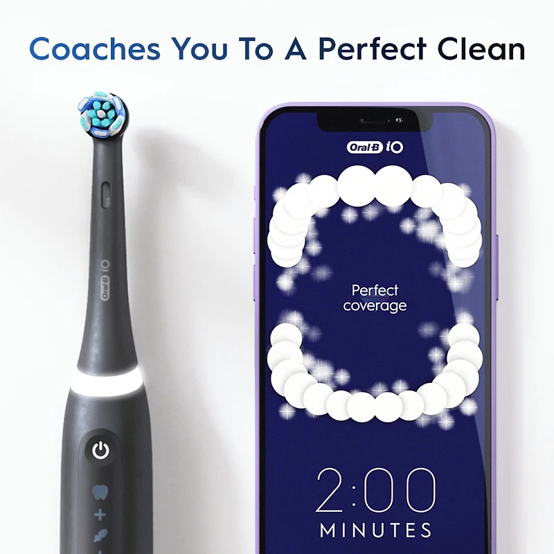 Brosse à dents électrique iO Series 5 Gencives et soin des dents sensibles avec (1) brossette, rechargeable, blanc